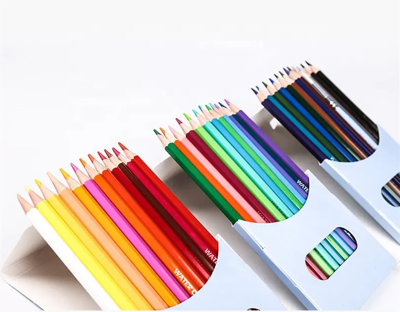 लकड़ी ड्राइंग बहु-रंग रंगीन पेंसिल थोक सेट