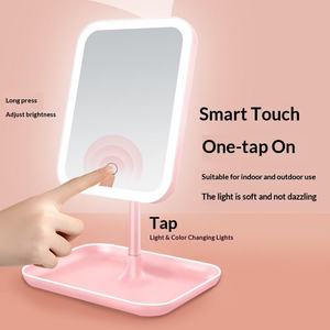 Factory Stock Aluminum Plastic <strong>Rectangular</strong> LED Portable Smart Lighted Makeup <strong>Mirror</strong> Fill Light for Female Students Beauty Use - Product Image 5