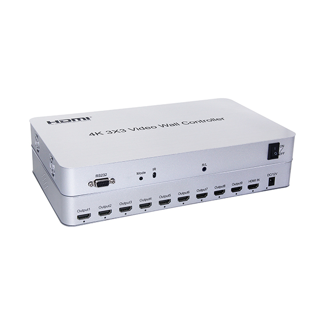 Metal Housing 4K HDMI 3x3 Video Wall Controller HDMI Input 9 HDMI Output 1x4,2x2,3x3