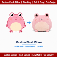 Coussin en peluche personnalisé en forme de grenouille, coussin en peluche doux, coussin en peluche OEM ODM, design personnalisé, coussin en peluche pour la décoration du canapé et du lit