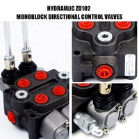Válvula de Control Direccional Hidráulica Monobloque Manual de 2 Palancas Junbao Wholesale ZD-L102-2, 40Lpm, 315Bar, para Tractor y Cargador