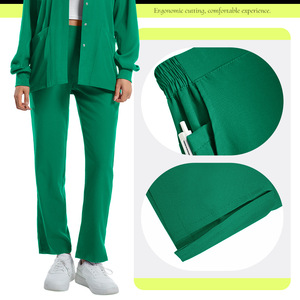 Tem Cross Border Nursing Uniform Women Split Set Green Moisture Wicking Hospital Scrubs Long Sleeve Top Pants - Product Image 2