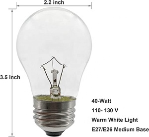 Dimmgs A15 स्पष्ट 25W 120v 2700k गर्म सफेद प्रकाश के लिए स्ट्रिंग प्रकाश, INC-A बल्ब - Product Image 5