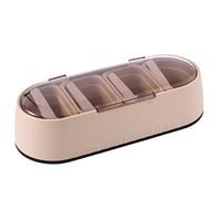 Ensemble de 4 pots à épices hermétiques transparents avec cuillères intégrées, design anti-fuite, écologiques, durables et de qualité alimentaire