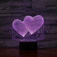Lampu meja LED kamar 7 warna, lampu LED nirkabel 3D lampu meja indah USB lampu akrilik lampu malam Dekorasi Rumah