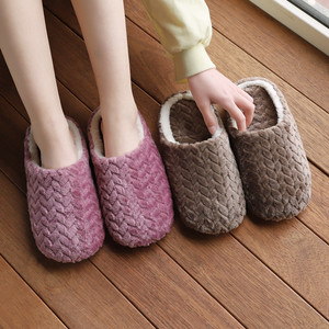 Chaussons d'intérieur pour femmes style japonais en fourrure, semelle souple, jacquard, pour sols en bois, avec peluche chaude pour l'automne et l'hiver, respirants - Product Image 6