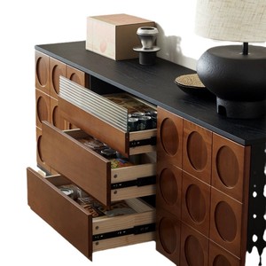 Nordic Retro <b>Sideboard</b> Solid Wood <b>Storage</b> Cabinet For Dining Room Living Room Home Furniture With Drawers And Doors - Product Image 4