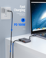 Adaptateur plug & play OEM & ODM Forida 3 en 1 avec USB-C vers HDMI & USB 3.2 avec 100W PD s'applique aux MacBooks