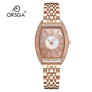 Montre ovale pour femme <span class=keywords><strong>Oushi</strong></span> Jia en alliage sertie de diamants, résistante à l'eau 30M, luxe léger, haut de gamme, quartz or rose - Product Image 5