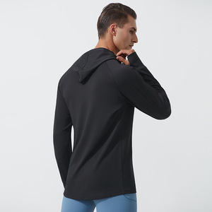 RUIQUWIN-Sudadera con capucha de manga larga transpirable para hombre, ropa deportiva informal para correr, gimnasio y fitness, con logotipo personalizado - Product Image 3