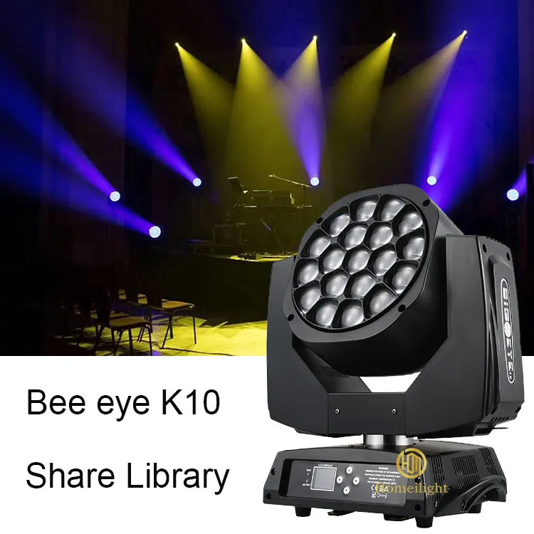 Thiết Bị DJ LED 19 Chiếc * 15W RGBW 4 Trong 1 Đèn Chiếu Rửa Mắt Ong Lớn Thu Phóng Ánh Sáng Sắc Nét Cho Sân Khấu