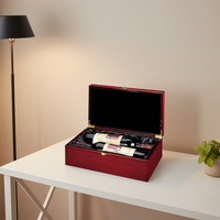 Cadeau de luxe personnalisable de boîte à vin en bois laqué rouge foncé pour les marchés mondiaux