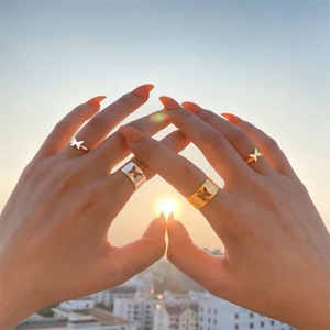 Anelli Vintage Western per Coppie, Trendy Anelli Minimalisti con Apertura a Forma di Aeroplano e Cuore per Donne - Product Image 3