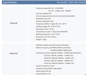 TYT TM-D60W Radio mobile double bande 60W pour voiture UHF <span class=keywords><strong>VHF</strong></span> Radio de véhicule Double récepteur Double émetteur Radio montée sur véhicule - Product Image 3