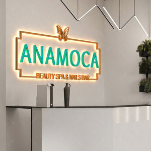 Ticari Mağaza Cephesi Özel Berber Dükkanı Cephesi LED Tabela 3D Paslanmaz Çelik LED Işıklı Kuaför Dükkanı Tabelası LED Işıklı Harfler - Product Image 4