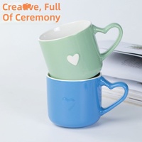 Mug en céramique créatif et mignon en forme de cœur, tasse à eau pour couple, tasse à café, tasse à lait pour le petit-déjeuner, souvenir, cadeau en stock