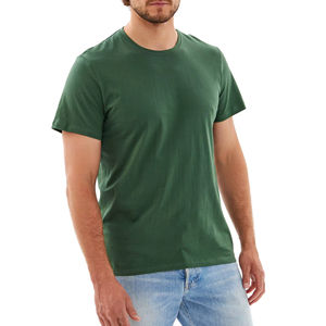 T-shirt en jersey 100 % coton uni pour homme, fil cardé 30/1, col rond classique, respirant, été, vente en gros - Product Image 1