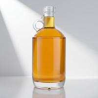 Carafe à spiritueux en verre silex extra premium avec bouchon en liège, origine Shandong, bouteille à col avec poignée pour le conditionnement du rhum vieilli et de la cachaça