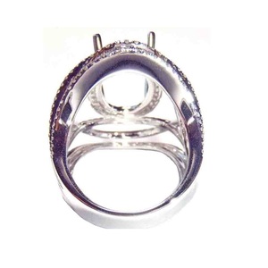 Bijoux fins extraordinaires à prix de gros, bagues semi-montées en or rose 18 carats avec diamant naturel 100% ovale central serti à griffes - Product Image 3
