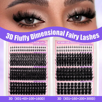 DIY Spikes Lash 320Clusters avec cils inférieurs, faux cils faits à la main en PBT, style européen pour un effet salon de cils, cils en fibres douces