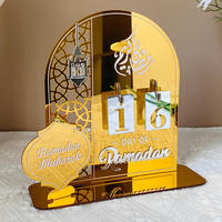 Calendrier de compte à rebours du Ramadan en acrylique, vente chaude, DIY, Ramadan Kareem, Eid Mubarak, ornement, fournitures de fête, décoration de fête islamique