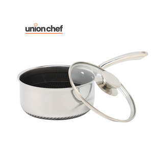 UNION CHEF Juego de utensilios de cocina de 13 piezas, sartenes de acero inoxidable de <span class=keywords><strong>3</strong></span> capas SS304, revestimiento antiadherente de cerámica grabado en forma de panal, PFOA antiadherente - Product Image 5