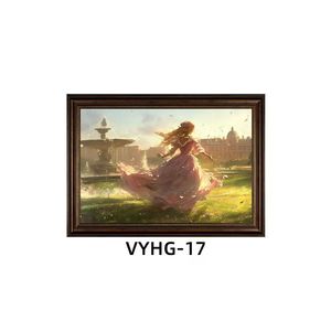 Custom Emoldurado Romântico Pastoral Girl Art Print Europeu Vintage Wall Picture para Home Office Quarto Decoração