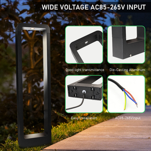 Paletto Luminoso a LED <span class=keywords><strong>da</strong></span> <span class=keywords><strong>Esterno</strong></span> per Giardino in Alluminio Impermeabile IP65 Quadrato con Luce Bianca Calda <span class=keywords><strong>da</strong></span> 30cm 40cm 60cm 80cm 110V 220V per Decorazione Moderna - Product Image 3