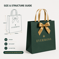 Sac en papier kraft personnalisé Ccpack avec logo, matériau recyclé, poignée Flexiloop, impression dorée pour emballage cadeau de Noël, vente en gros