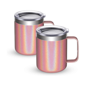 Tazas de Café Personalizadas con Diseño de Arcoíris, 12 oz, Doble Pared, Acero Inoxidable, Aisladas, Térmicas, con Asa y Revestimiento Cerámico - Product Image 3