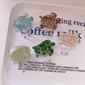 Jepit Rambut Bentuk Penyu Laut Warna Segar dari Asetat Desain Kreatif Jepit Rambut Berkualitas Tinggi - Product Image 3