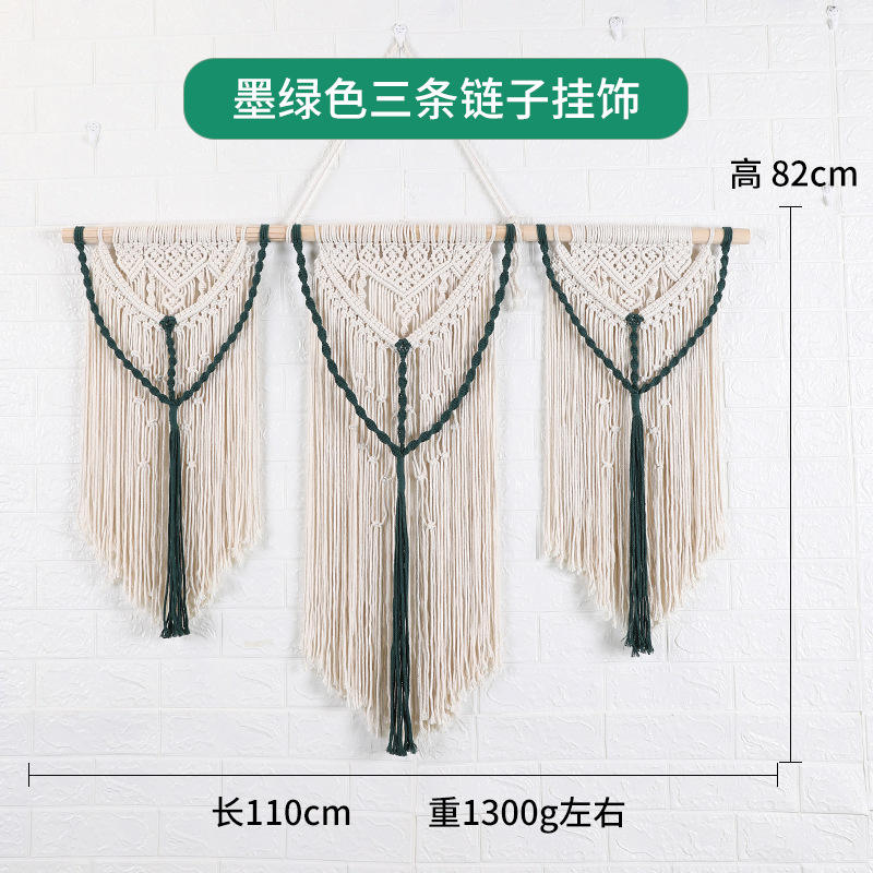 Pendentif trois chaînes vert foncé 1300g