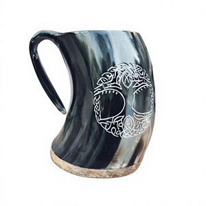 Jarra de Cerveza Hecha a Mano con Cuerno de Búfalo, Impermeable, con Impresión de Logotipo Personalizado - Diseño Moderno y Antiguo para Eventos, Bodas, Días Festivos y Viajes - Product Image 1