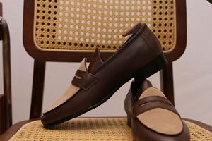 Belgian Champagne British-Style Office Career Versatile Elevator Genuine Leather Color-<b>Block</b> Summer Lace-up Square Anti-Slip - Product Image 5