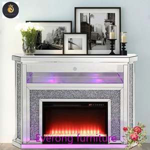 Cheminées électriques à miroir Diamond Glitz Meubles de décoration pour salon <span class=keywords><strong>Metz</strong></span> Chauffage électrique à miroir en diamant écrasé pour la maison - Product Image 2