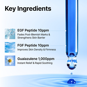 Suero Antienvejecimiento Concentrado con Péptidos, EGF y bFGF para la Recuperación Nocturna y el Cuidado de Líneas Finas, Guaiazuleno Azul Natural - Product Image 3
