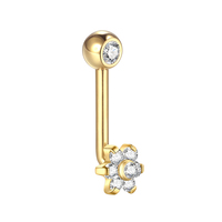Piercings de clitoris verticaux en titane, motif fleur, piercing sexy pour le vagin, bijoux de piercing VCH