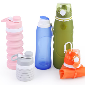 Nouveautés : Bouteilles d'eau pliables en silicone et plastique, sans BPA, de qualité alimentaire, portables pour le sport - Product Image 2