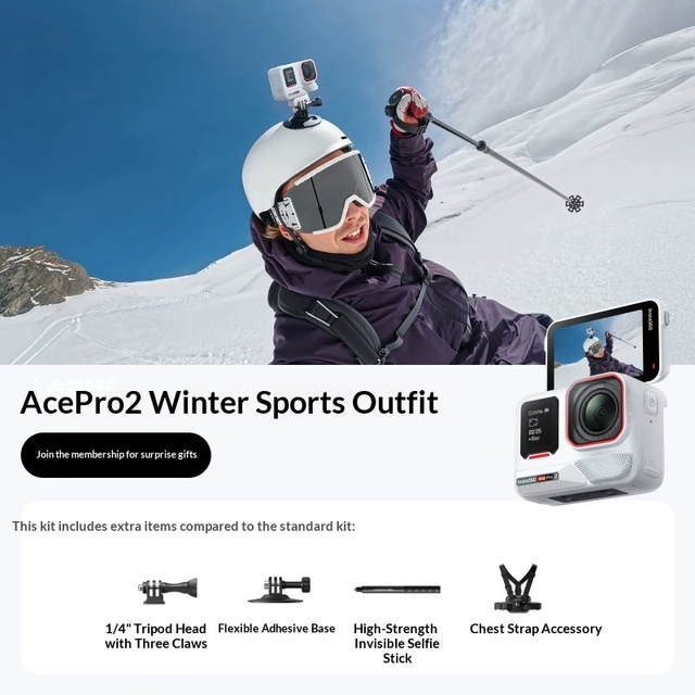 Insta360 Ace Pro 2 Glacier White Edition 8K Waterproof Sports Camera 50MP 2.5" Flip Screen 157 Wide Angle Nightshot Action Cam