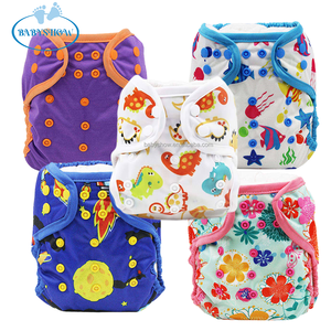 Venta caliente pañales para bebés/pañales de China lavable al por mayor volante infantil PUL dibujos animados impreso cubierta de pañal de tela - Product Image 1