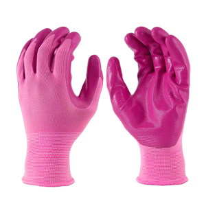 Guanti da lavoro per guanti rivestiti in Nitrile rosa da giardino generale calibro 13 - Product Image 2