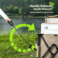 Table de camping pliable à quatre roues, chariot de courses étanche avec ouverture arrière, multi-usages, pour la pêche, le rangement extérieur, en métal