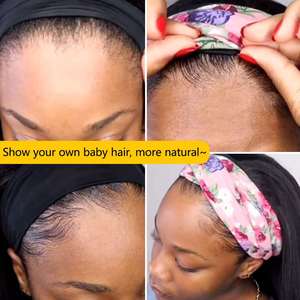 Perucas de Cabelo Brasileiro com Faixa para Mulheres Negras, Perucas com Ondas de Água, Perucas Meio Sem Cola com Faixa - Product Image 6