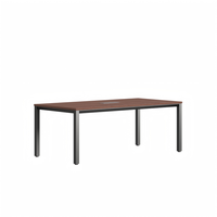 Table de conférence rectangulaire moderne et durable en bois pour 6 à 8 personnes, modèle E0 Mfc Board, idéale pour les espaces commerciaux.