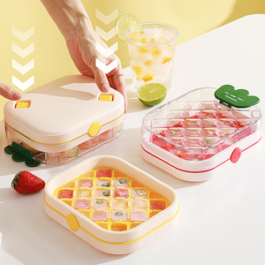 Moldes para Cubitos de Hielo, Bandejas para Cubitos de Hielo de Grado Alimenticio con Sistema de Presión, Cajas de Almacenamiento de Hielo para Refrigerador Doméstico - Product Image 2