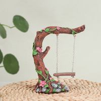 Figurine de balançoire miniature en gros, personnalisée, en résine, pour branche d'arbre, oiseau, décoration de jardin féerique