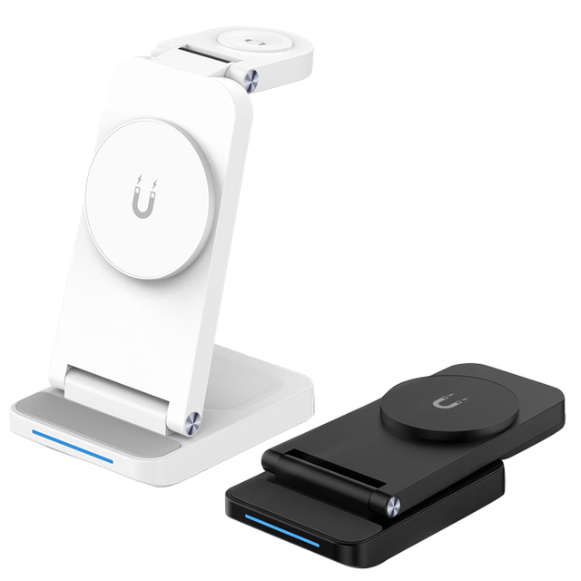3 in 1 Wireless Phone Charger Stand Portable Fast Charging 15W Magnetic Type-C Wireless Charger for Smart Watch Earphone