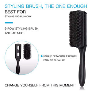 Hair <span class=keywords><strong>Grooming</strong></span> Ferramentas de estilo de cabelo dos homens 4Pcs Professional Salon Barber Plastic Black Hair Comb e Brush Set para homens - Product Image 1