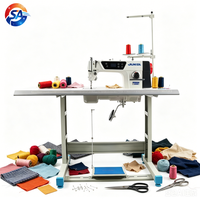 Máquina de Coser Industrial Automática Eléctrica de 550W 220V/110V de Cama Plana con Mesa para Tiendas de Ropa