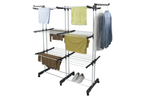 Séchoir à <span class=keywords><strong>linge</strong></span> pliable 4 niveaux sur roulettes, gain de place, pour intérieur et extérieur - Product Image 2